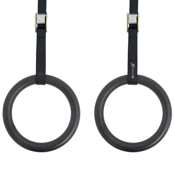 ProsourceFit Fitness Gymnastics Rings with Adjustable Straps for Total Body Conditioning at Home