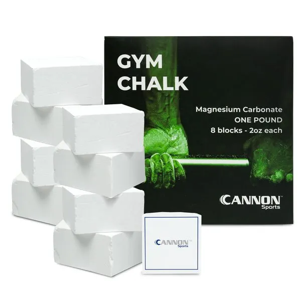 Cannon Sports White Gym Chalk for Athletes, Magnesium Carbonate for Weightlifting, Gymnastics & Rock Climbing