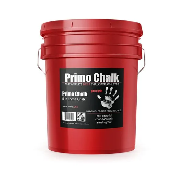 Primo Chalk - 5LBS Bucket - Fewer Applications Needed for Improved Focus on Weightlifting, Gymnastics, Rock Climbing, Gym