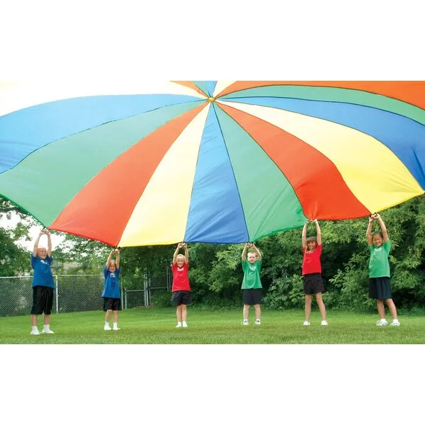 Palos Sports - Heavy Duty Standard Parachute 12' with 12 Handles, Kids Parachute for Cooperative Play - Comes with Carrying Bag | Multi-Colored