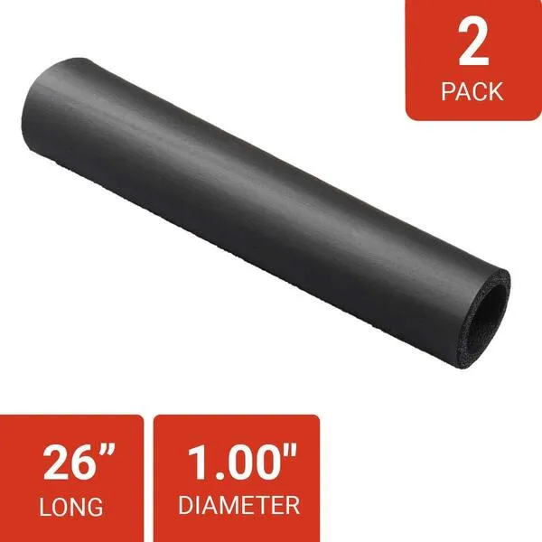 Grip-Tek Black Foam Tubing Grips (1 Pack of 2 Grips) – NPVC Foam Handle Grips for Fitness, Home, Lawn and Garden, and Automotive Applications – 26” Length, Fits Bar Diameter of 1.00