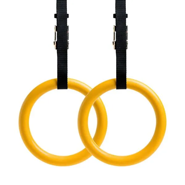 REEHUT Gymnastic Rings with Adjustable Straps, Metal Buckles & Ebook - Home Gym (Set of 2) - Non-Slip - Great for Workout, Strength Training, Fitness, Pull Ups and Dips, Ebook Included