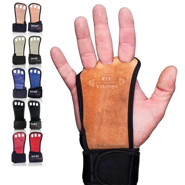 Gymnastics Grips - Gloves for Crossfit - Calisthenics Equipment, Pull Up Grips, Hand grips, Leather Lifting Grips, Workout grips with Wrist Wraps - Gym Gloves for Men and Women to Crush your WOD