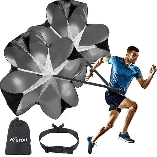 KUYOU Running Speed Training Speed Chute Resistance Parachute for Speed and Acceleration Training Fitness Explosive Power Training 56-Inch