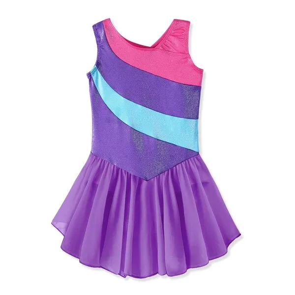 Kidsparadisy Gymnastics Leotards for Girls with Skirt Long Sleeve/ Sleeveless Toddler Dance Outfits Leotard for Girls