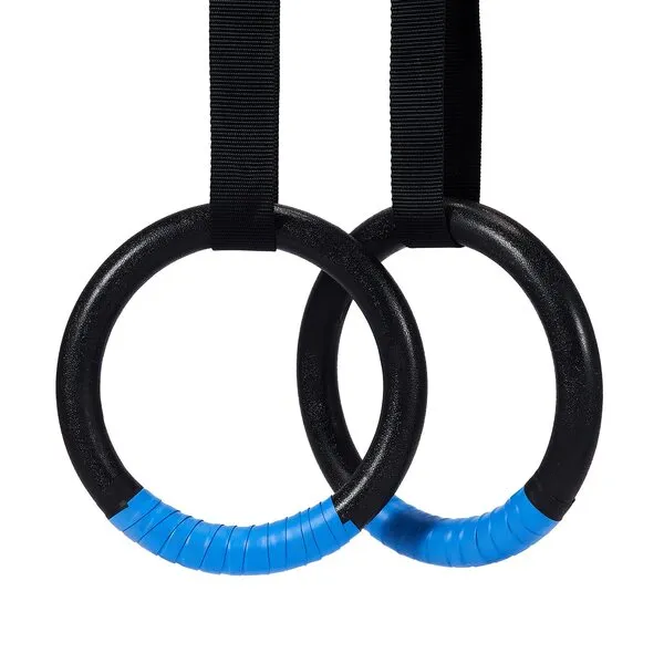 ZELUS Gymnastic Rings, Exercise Olympic Rings with Adjustable Straps, Steel Buckles, Perfect for Workout, Strength Training, Pull-Ups and Dips (Black)