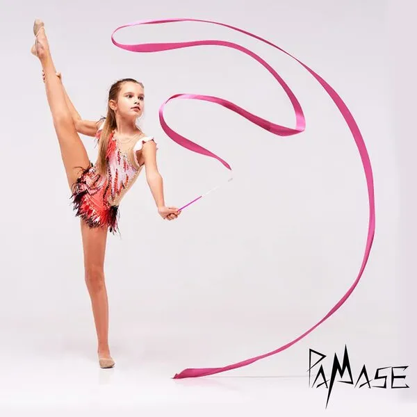 PAMASE Dance Ribbons - 16 Packs Ribbon Wands with Non-Slip Handle for Kids, 6.6ft Rhythmic Gymnastics Dancing Rainbow Twirler Sticks Streamers Dance Flags