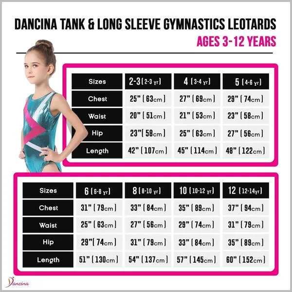 Dancina Girls Gymnastics Tank Top Leotard Dancewear New Designs and Prints Ages 3-12