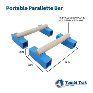 Tumbl Trak Portable Parallette Bars, Blue