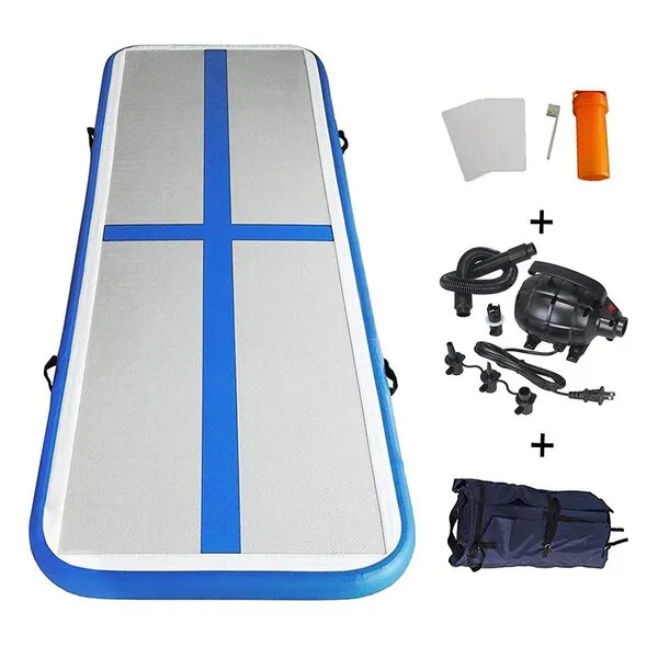 EZ GLAM 10ft/13ft/16ft/20ft Air Mat Tumble Track Inflatable Gymnastics Tumbling Track Mat with Electric Air Pump for Cheerleading/Practice/Beach/Park/Home use