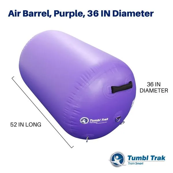 Tumbl Trak Air Barrel, Competition Grade Air Roller for Gymnastics and Cheerleading, Purple, 36In Diameter