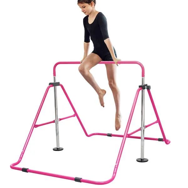 RELIANCER Expandable Gymnastics Bars Junior Training Bar Adjustable Height Gymnastic Horizontal Bars Children Folding Training Monkey Bars Child Gym Climbing Tower Kip Balance Bar for Kids Gymnasts