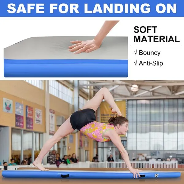 Air Track Tumbling Mat for Gymnastics 10ft Tumble Track Air Mat for Kids Home Training Exercise