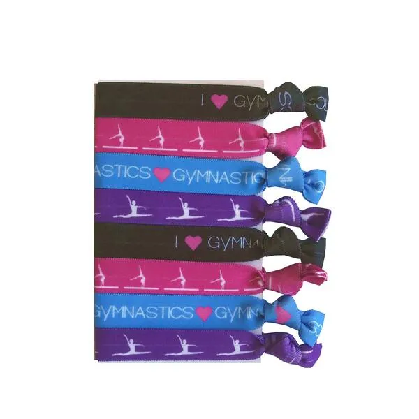 8 Piece Gymnastics Gift Hair Elastics - Gymnastics Gifts for Gymnasts, Women, Girls, Gymnastics Coaches, Gymnastics Classes, Girls Gymnastics, Gymnastics Equipment for Kids, Gymnastics Equipment