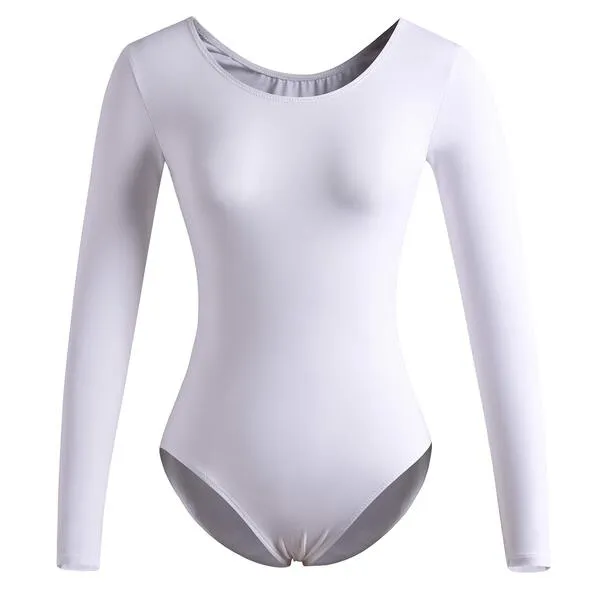 DANSHOW Women Long Sleeve Dance leotards for Ballet Adult lady Train top