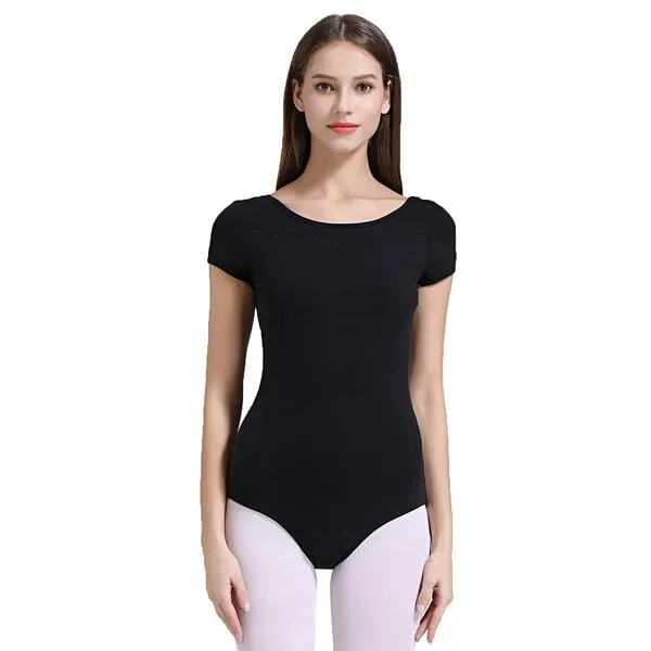 ModLatBal Women and Girls Short Sleeve Leotards for Ballet Dance Bodysuit