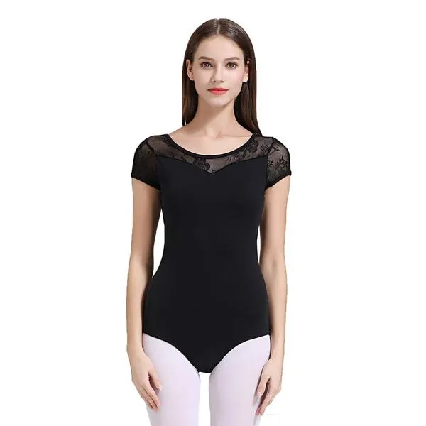 ModLatBal Women and Girls Short Sleeve Leotards for Ballet Dance Bodysuit