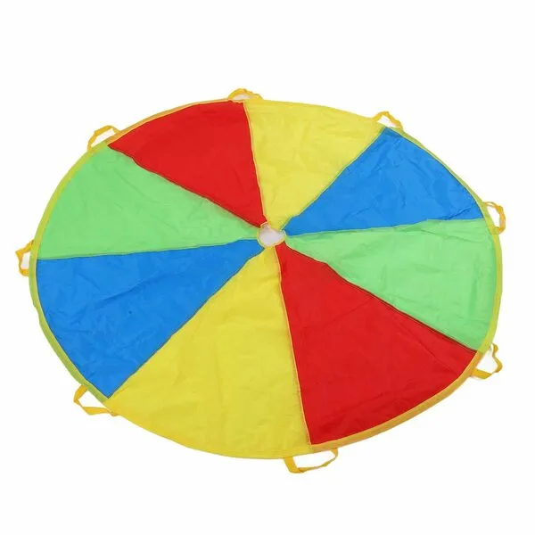 Dilwe Rainbow Umbrella Kids Play, Parachute Outdoor Activity Game Accessory for Multiple Children