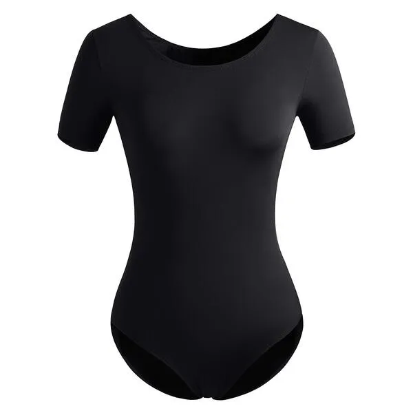 DANSHOW Women Short Sleeve Ballet Leotards for Adult Dance