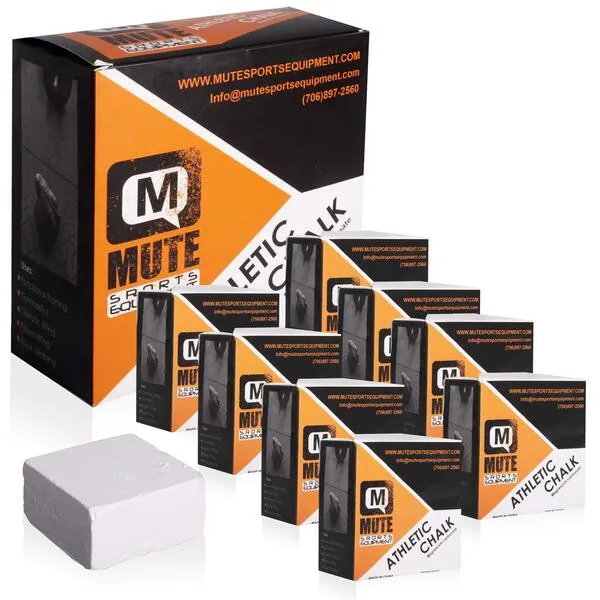 Mute Premium Athletic Gym Chalk Blocks 2 oz. 8 Pack Box | Magnesium Carbonate | Weightlifting, Gymnastics, Rock Climbing, Olympic Lifting