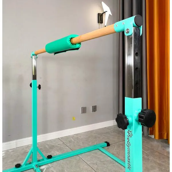 PreGymnastic Updated Gymnastics Set -6ft/8ft Base No Wobble Expandable Gymnastics Kip Bar, Fiberglass Rail & 304 Stainless Steel Regulating Arms, Adjustable Height 3'-5' Gymnastics Bar