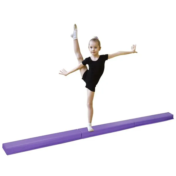 Oteymart 6FT/9FT Gymnastics Balance Beam Folding Floor Balance Beam Extra Firm Foam Anti-Slip Bottom Equipment for Kids, Beginners & Professional Gymnasts