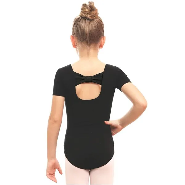 Stelle Girls Bow Back Short Sleeve Leotard for Dance, Gymnastics and Ballet (Toddler/Little Kid/Big Kid)