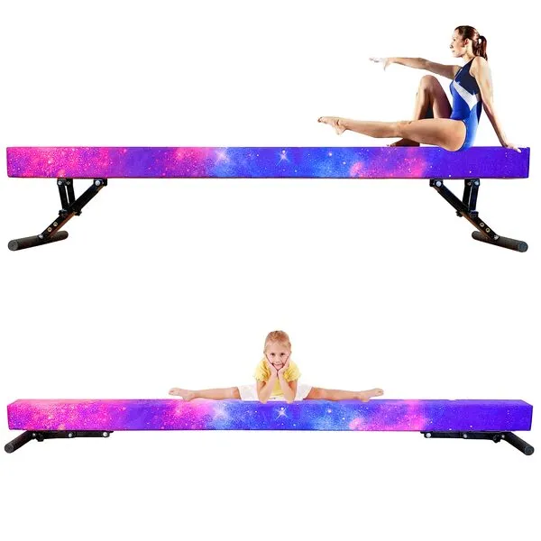 MARFULA Adjustable Balance Beam 8 ft Gymnastic Beam Adjustable Height for Kids and Teenage of All Gymnastic Levels, Gymnastic Training Beam Gymnastic Equipment for Athlete Home and Gymnastic Club Use