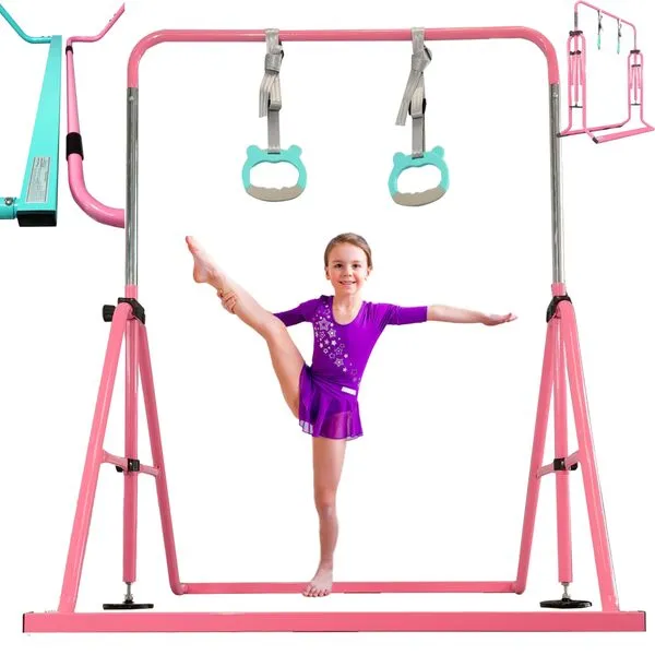 PreGymnastic Updated Folding Gymnastics Kip Bar with Sturdier Base, Easy to Assemble and Dis-Assemble