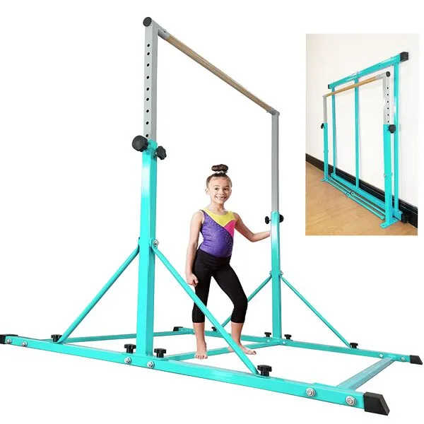 Marfula Gymnastic Bar For Kids and Teenage Ages 3-25, 5 FT / 6 FT Base Length, 5 FT / 6 FT Height, Gymnastic Kip Bar Horizontal Bar For Gymnast, Gymnastic Training Equipment For Home And Gymnastic Center Use