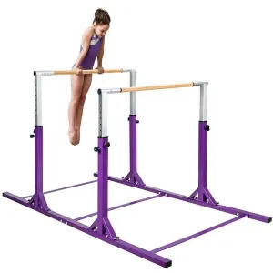 Costzon Double Horizontal Bars, Junior Gymnastic Training Parallel Bars w/11-Level 38-55\