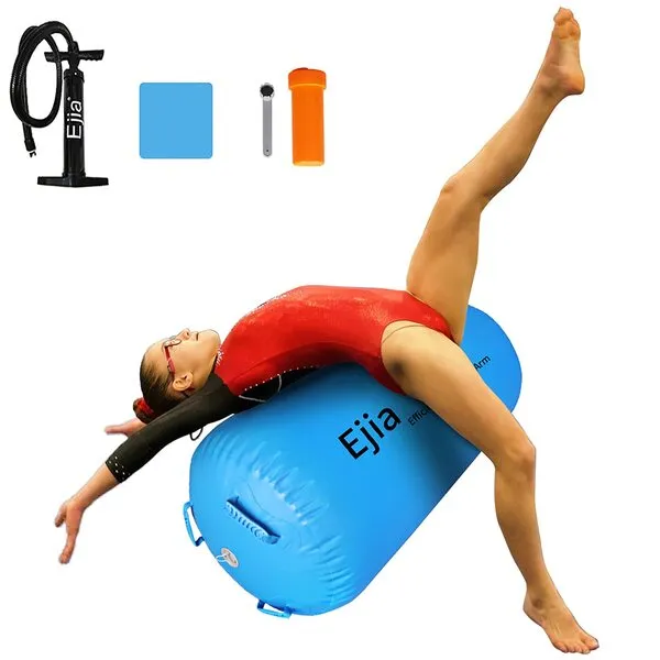 Ejia Air Roller Gymnastic Barrel Gymnastics Equipment for Tumbling Training Gymnastics Air Barrel for Yoga Cheerleading Home and Water Use