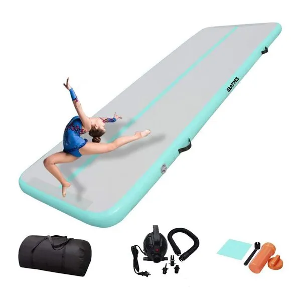 IBATMS Air Tumbling Mat, 10ft/13ft/16ft/20ft Inflatable Gymnastics Air Mat for Gymnastics Training/Home Use/Cheerleading/Yoga/Water