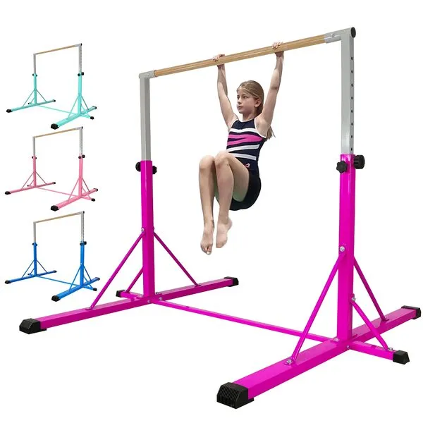 FC FUNCHEER Gymnastics bar for Kids Ages 5-20, Adjustable Height 35.4