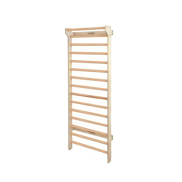 Beyond Balance Wood Swedish Ladder Stall Bar for Fitness, Bodyweight Training, Scoliosis Therapy, Calisthenics and Gymnastics-15 Rungs