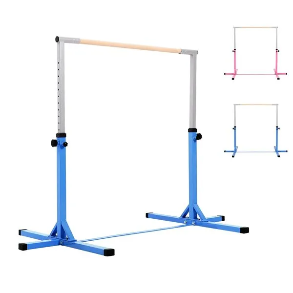 Outroad Gymnastics Horizontal Bars Training Bar for Kids Girls Junior, Adjustable Height Kip Bar with Added Stability-Gym Pro Gymnastics Bar, Home Gym Equipment,Pink,Blue