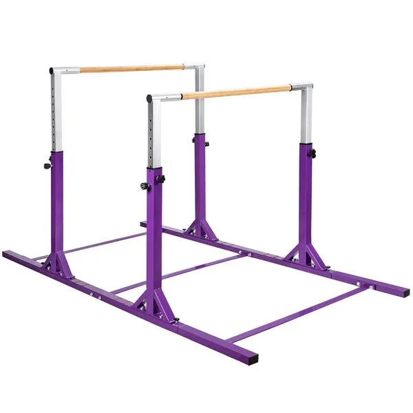 GOFLAME Double Horizontal Bars, Gymnastics Parallel Bars with Adjustable Height and Width, Junior Training Gym Bar for Kids, Ideal for Indoor Outdoor Use