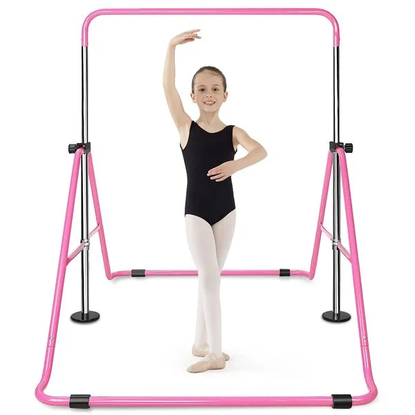 KL KLB SPORT Expandable Gymnastics Bars Kids Junior Kip Training Bars Equipment for Home, Folding Height Adjustable Horizontal Bars for 3-7 Years Old