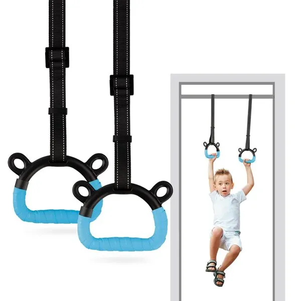 EXQ Home Gymnastic Rings Pull up Rings for Exercise,Indoor Gym Ring,Gymnastics Rings with Adjustable Straps,Load Bearing 220lb/1000lb (NO Bar)