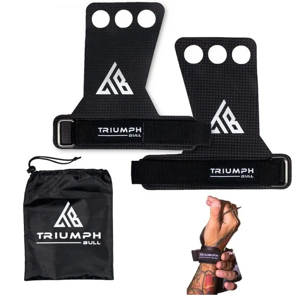 Triumph Bull Gymnastics Grips - Hand Grips With Wrist Straps Bringing You Comfort and Support for Weightlifting, Pull Ups, or as a Hand Wraps | Great as Workout Gloves Men and Women at Gym or Home Gym