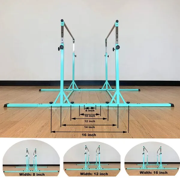 MARFULA Gymnastics Double Horizontal Bars 3Play Parallel Bars Uneven Bars Gymnastics Training Bar with 304 Stainless Steel Regulating Arms & Fiberglass Rail for Indoor Outdoor Home Club Use