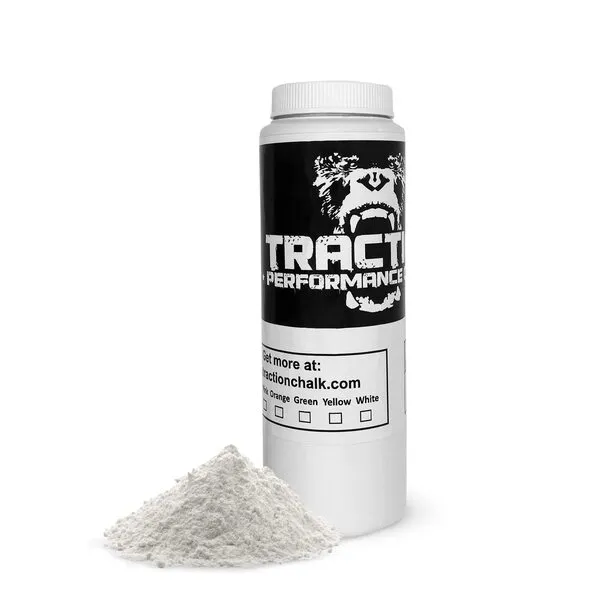 Traction Performance Colored Gym Chalk | Powder Chalk for Gymnastics, Rock Climbing, Weight Lifting & Workouts - Firm Grip Magnesium Carbonate Lifting Powder in Vibrant Colors - Made in USA | 8 oz.