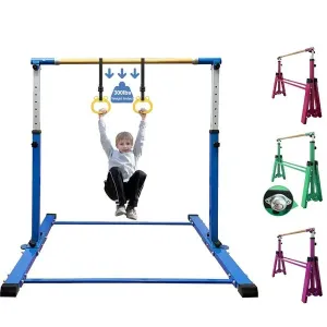 EL&IT·Wings Gymnastic Kip Bar,Horizontal Bar for Kids Girls Junior,3\' to 5\' Adjustable Height,Home Gym Equipment,Ideal for Indoor and Home Training,300lbs Weight Capacity