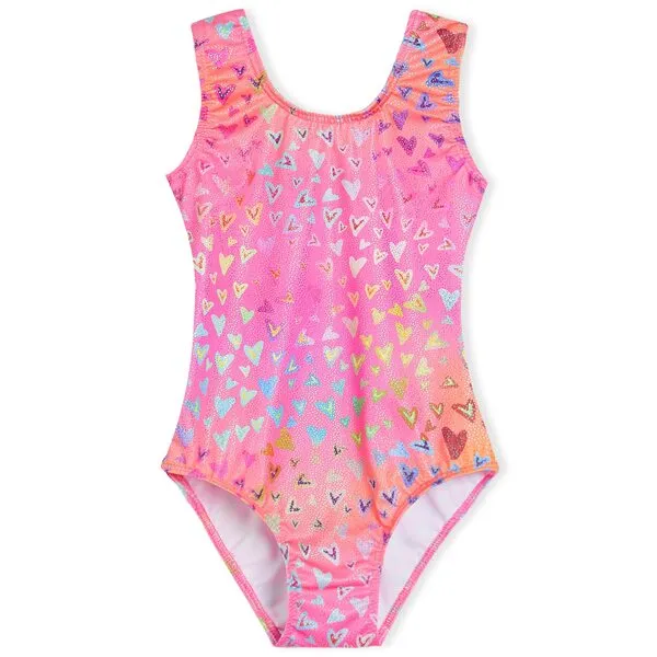 Gymnastics Leotards for Girls Sparkle Dance Unitard Biketard with Short Mermaid Rainbow Leopard Unicorn Tie Dye Pink Black