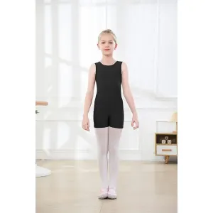 YgneeDom Girls Gymnastics Leotards Kids Dance Unitards Biketards With Shorts 3-12 Years