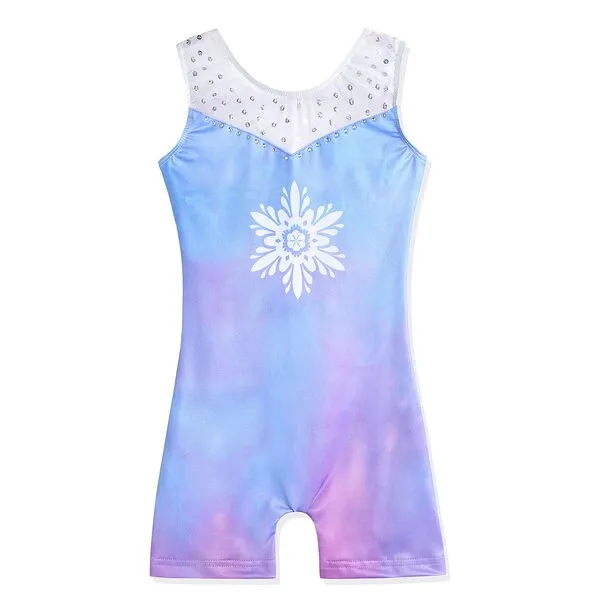 XiaoMoSha Leotards for Girls Gymnastics with Shorts Unicorn Rainbow Sparkle Ribbons Biketard 3-10 Years