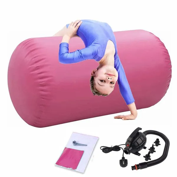 Air Tumbling Track Gymnastics Mat Inflatable 10ft 13ft 16ft 20ft Tumble Mats 4 Inch Thickness Air Roller Gymnastics Barrel Back Handspring Trainer /Yoga/Training/Cheerleading/Water Fun with Electric Pump