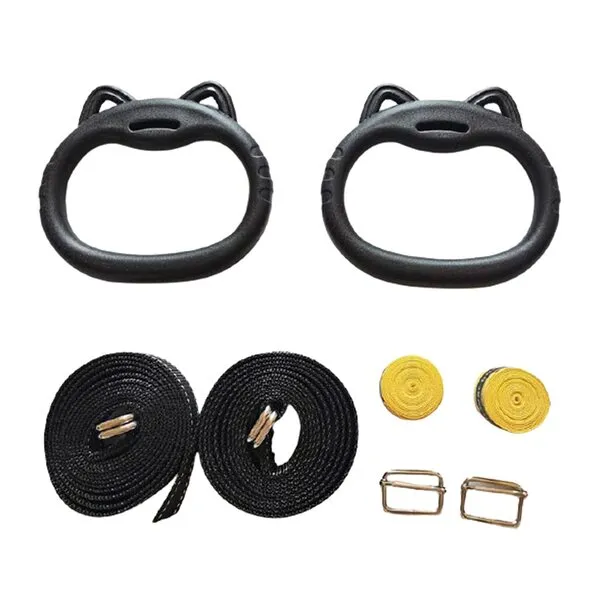 JIANWEI Kids Gymnastic Rings, Home Kids Pull Up Rings for Chlidren Exercise Strength Training with Adjustable Straps Wear Resistan-t Gymnastic Ring Indoor Fitness Toy