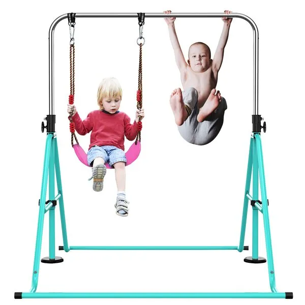 RAVS Gymnastics Bar for Kids with Swing Seat SetMax Load 170LBS