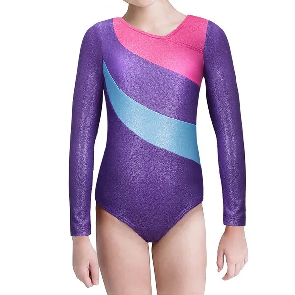 Kaylre Gymnastics Leotards for Girls Long Sleeve Kids Ballet Dance Wear Sparkle Unicorn Rainbow Fancy Mermaid Ribbons